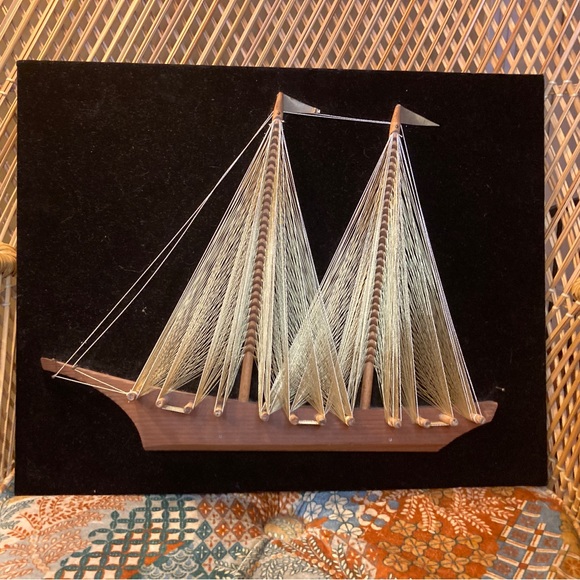 Vintage Mid Century Nautical Theme String Art - Picture 2 of 4